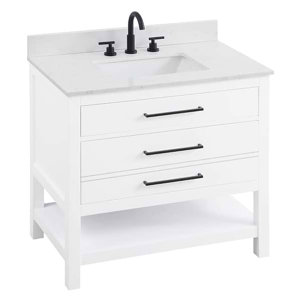 Carson White 36" Single Vanity with Cultured Marble Top