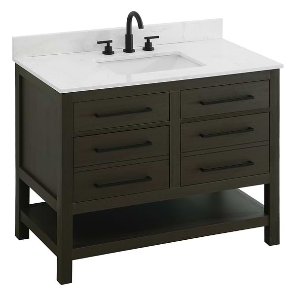 Carson Mocha Brown 42" Single Vanity with Cultured Marble Top