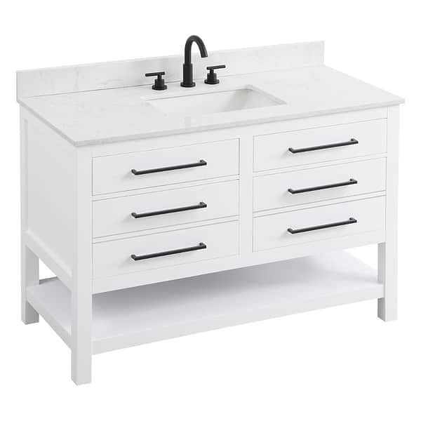 Carson White 48" Single Vanity with Cultured Marble Top
