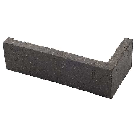 Brownstone Charcoal Black 2x7 Textured Wire Cut Clay Thin Brick Corner