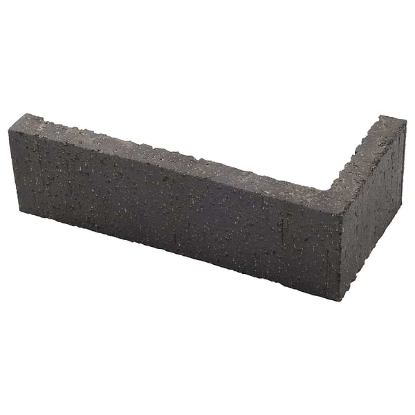 Brownstone Charcoal Black 2x7 Textured Wire Cut Clay Thin Brick Corner