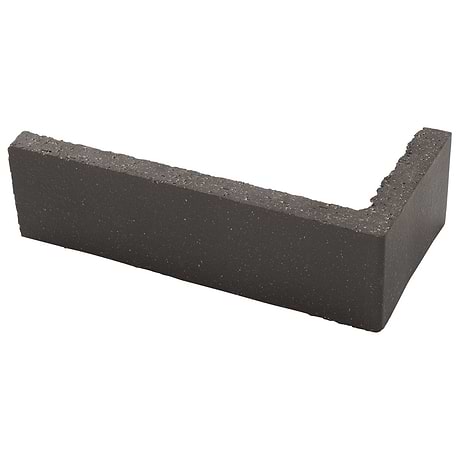 Brownstone Charcoal Black 2x7 Matte Clay Thin Brick Corner