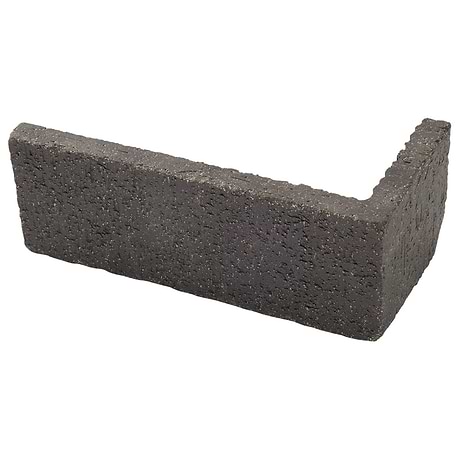 Brownstone Charcoal Black 3x7 Tumbled Wire Cut Clay Corner Thin Brick Tile