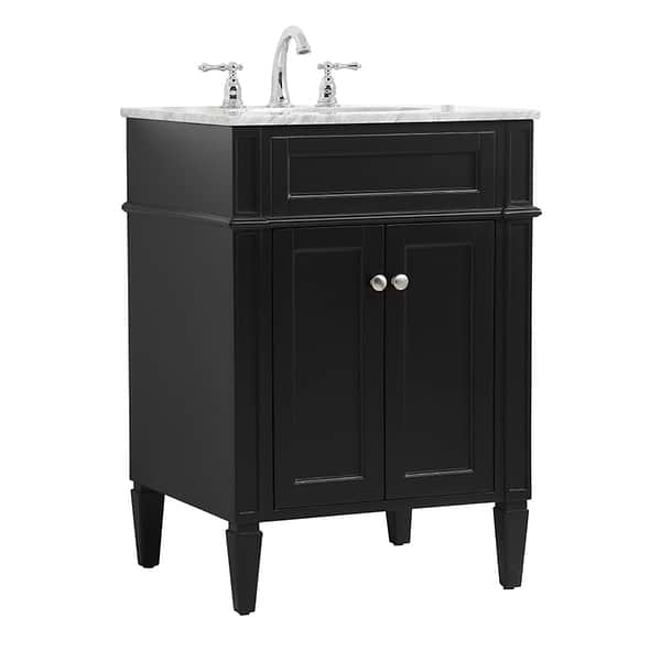 Montair Black 24" Single Vanity With Carrara White Marble Top