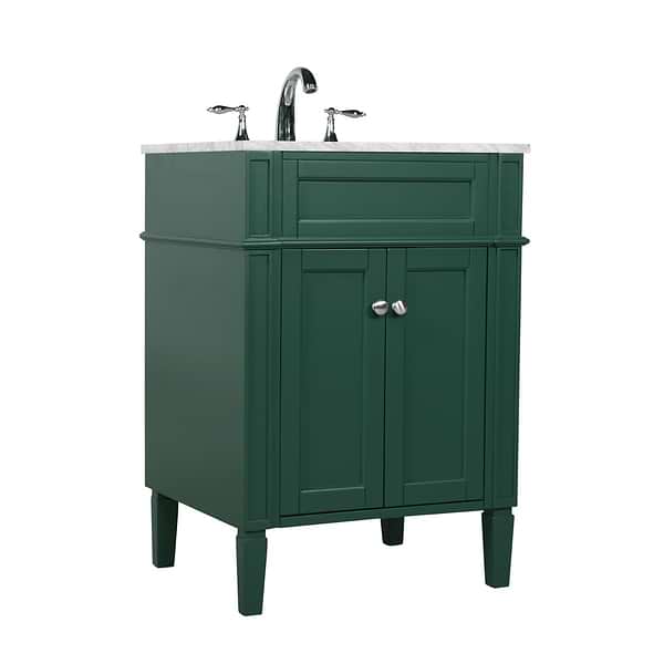 Montair Green 24" Single Vanity With Carrara White Marble Top