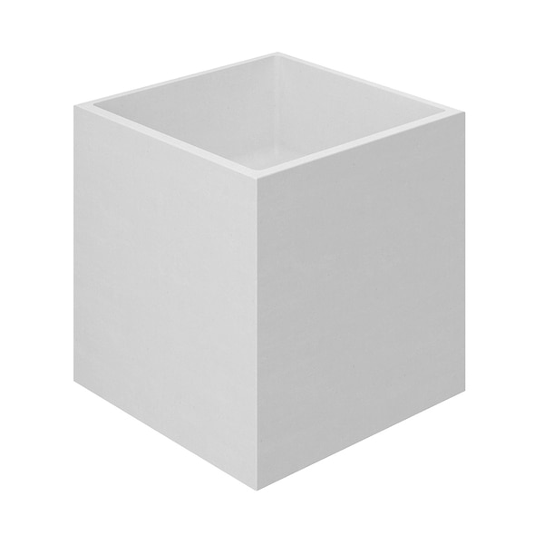 Kuba Cotton White 14" Concrete Square Floating Sink by mudd.concrete
