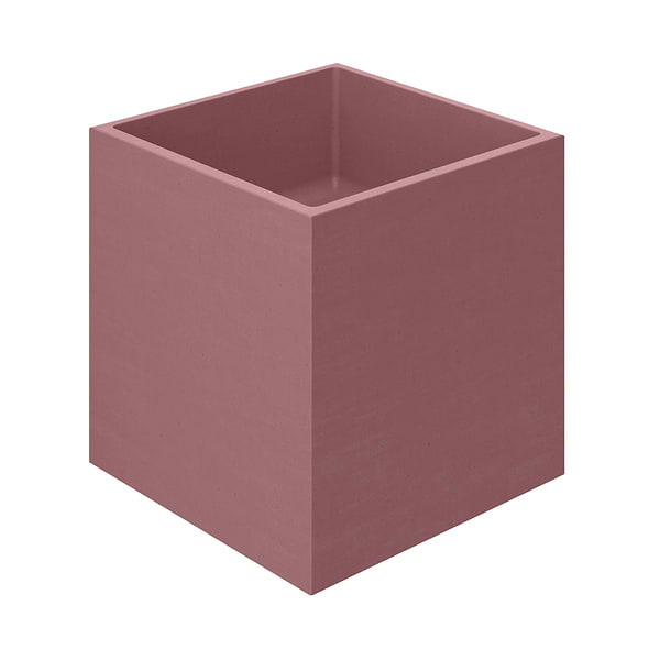 Kuba Berry Pink 14" Concrete Square Floating Sink by mudd.concrete