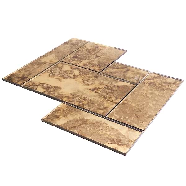 Vilna Antique Tuscan Gold 14X18 Polished Mirror Mosaic in Gold, View 3, open zoomed image
