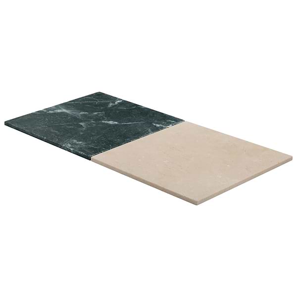 Avanti Verde Green and Crema Marfil Beige 12x12 Tumbled Marble Checkerboard Tile