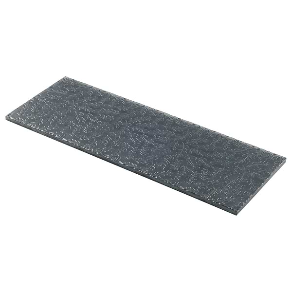 Sonya Flowers Midnight Gray 6x16 Frosted Glass Tile