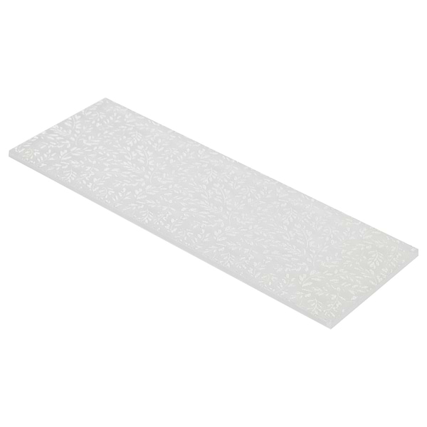 Sonya Flowers Pearl White 6x16 Frosted Glass Tile