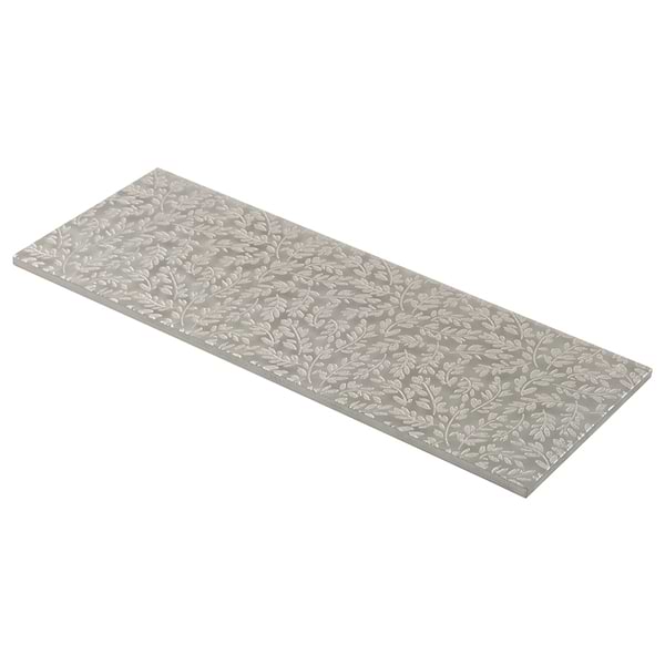 Sonya Flowers Sterling Gray and Silver 6x16 Frosted Glass Tile