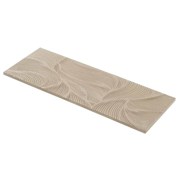 Sonya Waves Bronze 6x16 Frosted Glass Tile