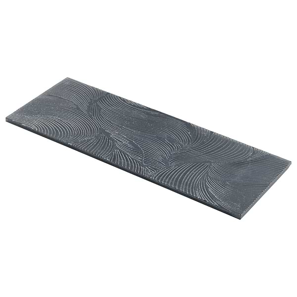 Sonya Waves Midnight Gray 6x16 Frosted Glass Tile