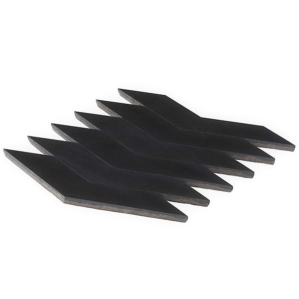 New Palm Beach by Krista Watterworth Floral Black Chevron Polished Marble Mosaic