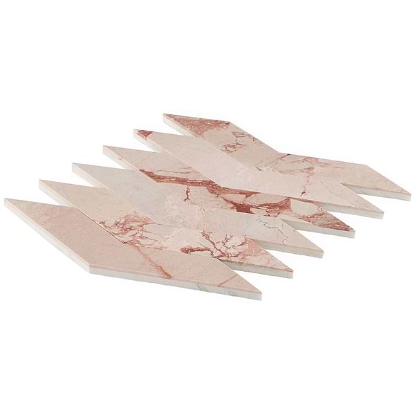 New Palm Beach by Krista Watterworth Floral Pink Chevron Polished Marble Mosaic