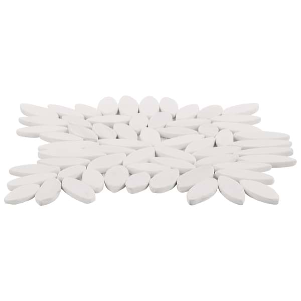 Breeze Flower Bianco Dolomite Honed Marble Mosaic Tile