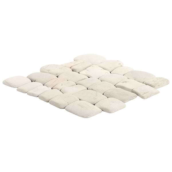 Nature Pathway Lovina White 2" Natural Stone Mosaic Tile