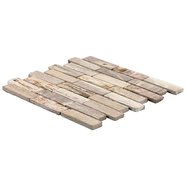 Fossil Brick Beige 1x4 Tumbled Marble Stone Mosaic Tile