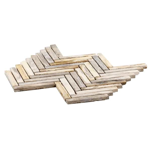 Fossil Herringbone Petrified Stone Mosaic