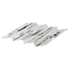 Matchstix Aura White Glass Polished Mosaic Tile