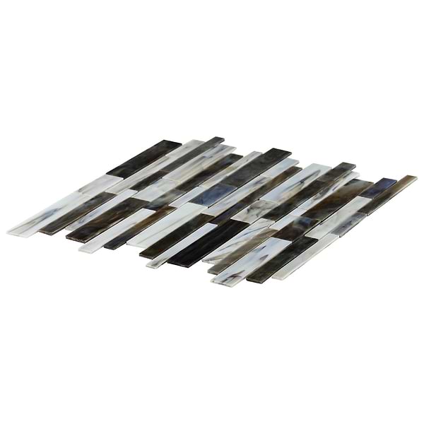 Matchstix Rainstorm Multicolor Glass Polished Mosaic Tile