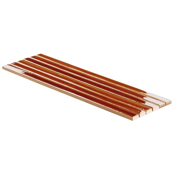Kanbina Honey Brown 5x18 Crackled Glossy Ceramic Mosaic Tile