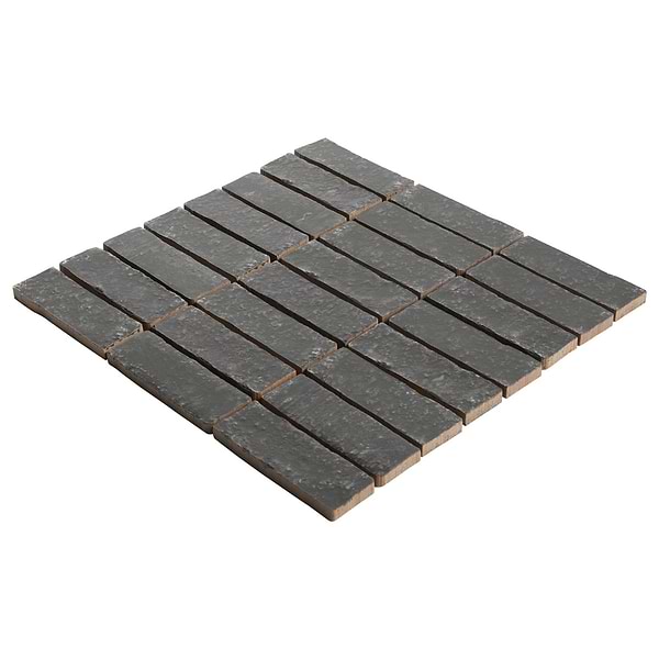 Brixon Charcoal Gray 1.5x4 Stacked Matte Porcelain Mosaic Tile