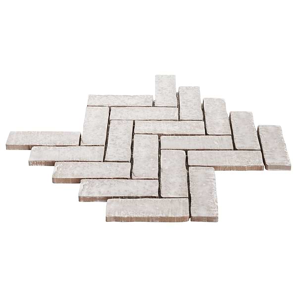 Brixon Chalk White 1.5x4 Herringbone Matte Porcelain Mosaic Tile