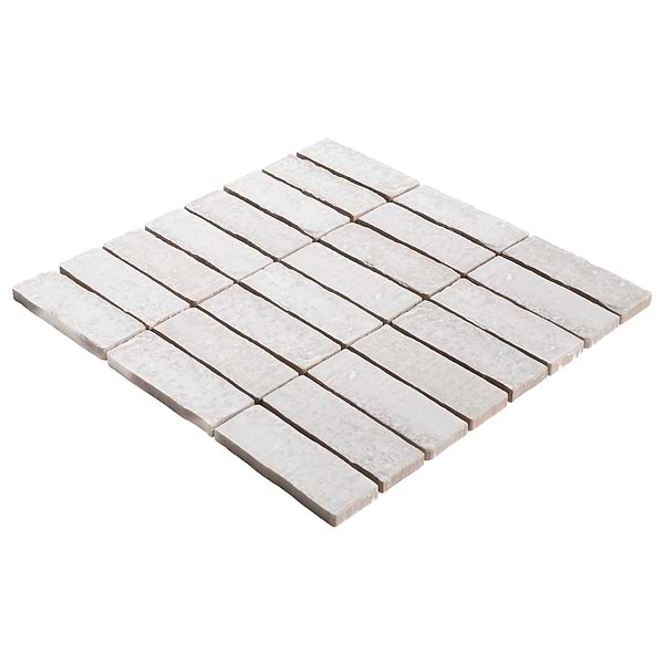 Brixon Chalk White 1.5x4 Stacked Matte Porcelain Mosaic Tile