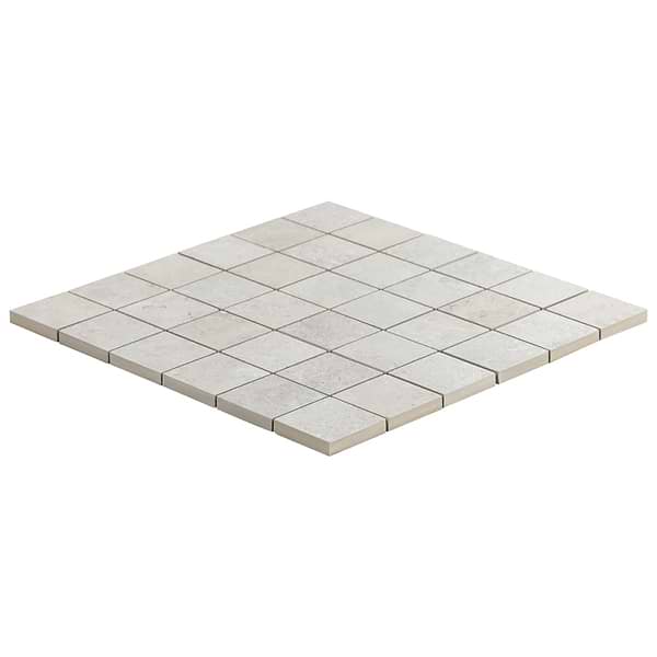 Saint Remy Avorio White 3D Textured Veining 2x2 Limestone Look Matte Mosaic Tile