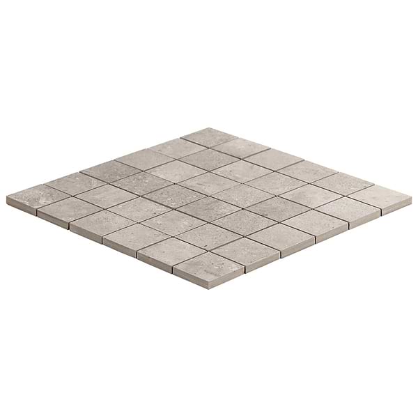 Saint Remy Grigio Gray 3D Textured Veining 2x2 Limestone Look Matte Mosaic Tile