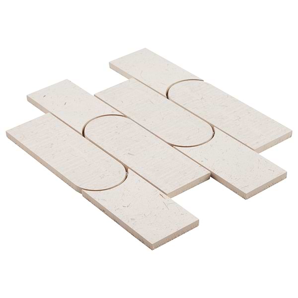 Hikari Tokyo Paper Cream Textured Matte Porcelain Mosaic Tile