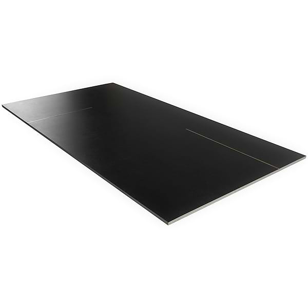 Lines Brass Inlay Black 24x48 Matte Porcelain Til