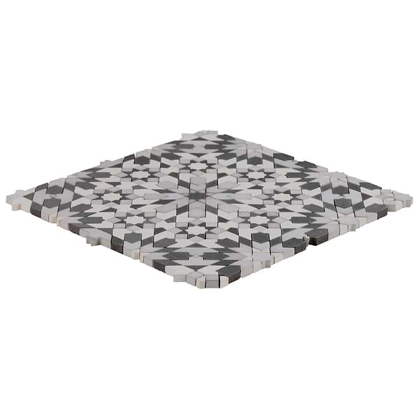 Cantico Taza Cloud Gray Mixed Finish Lava Stone and Cement Mosaic Tile