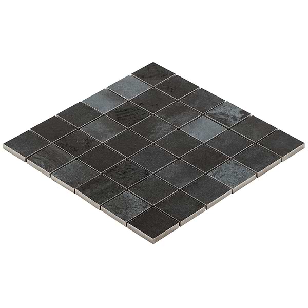 Hewlett Black Iron 2x2 Matte Porcelain Mosaic Tile