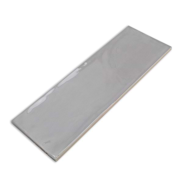 Santa Monica Gray 4X12 Polished Ceramic Subway Tile in Gray, View 3, open zoomed image