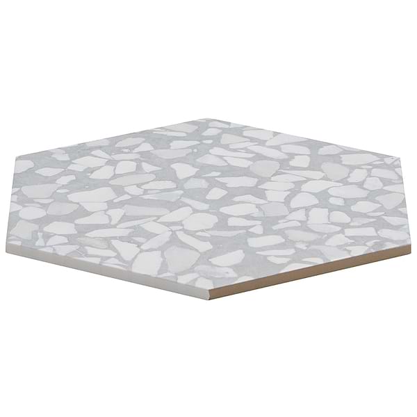 Terrazzo Hex Azulio Blue 9" Terrazzo Look Matte Porcelain Tile