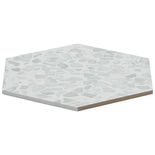 Terrazzo Hex Green 9" Terrazzo Look Matte Porcelain Tile