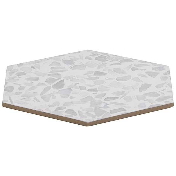 Terrazzo Hex Gray 9" Terrazzo Look Matte Porcelain Tile