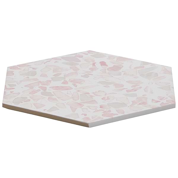 Terrazzo Hex Pink 9" Terrazzo Look Matte Porcelain Tile