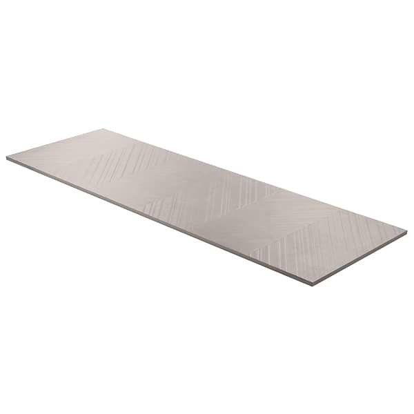 Stoneside Linen Warm Gray Chevron 12x36 Matte Ceramic Tile