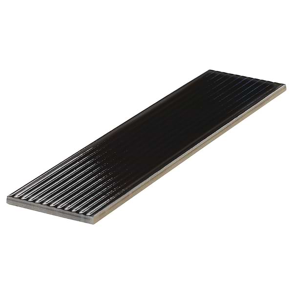 Stacy Garcia ArtBlock Nero Black 4x16 Fluted Glossy Porcelain Tile