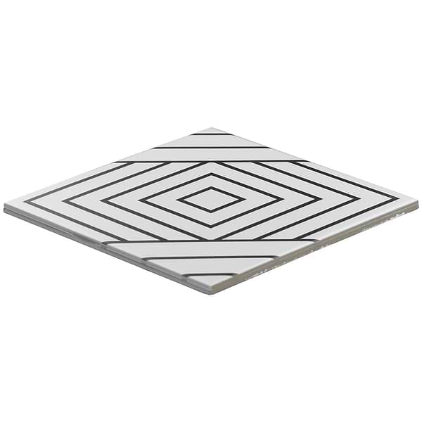 B2W Line Positive 8x8 Matte Porcelain Tile