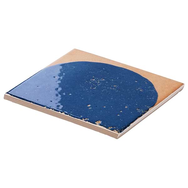 Essa Deco Blue 6x6 Terracotta Look Polished and Matte Porcelain Tile in Blue, Terracotta, View 7, open zoomed image