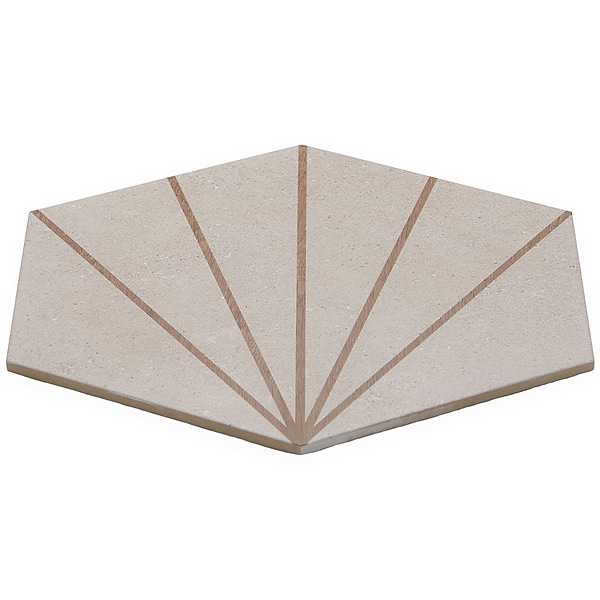 Pergola Beams Taupe 12.5" Hexagon Matte Porcelain Tile