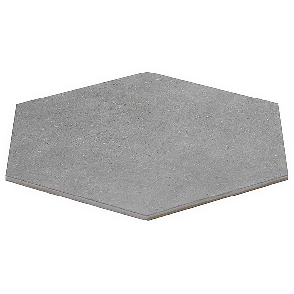 Pergola Graphite 12.5" Hexagon Gray Matte Porcelain Tile