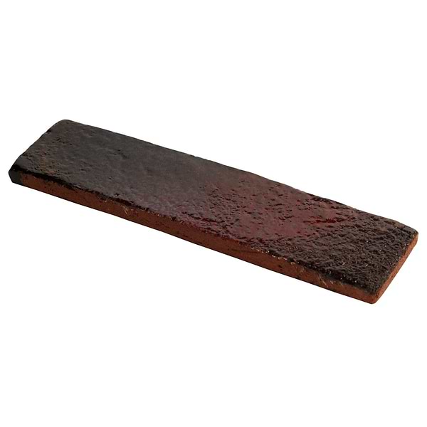 Emery Burgundy Red 2x8 Handmade Crackled Glossy Terracotta Tile - FINAL SALE