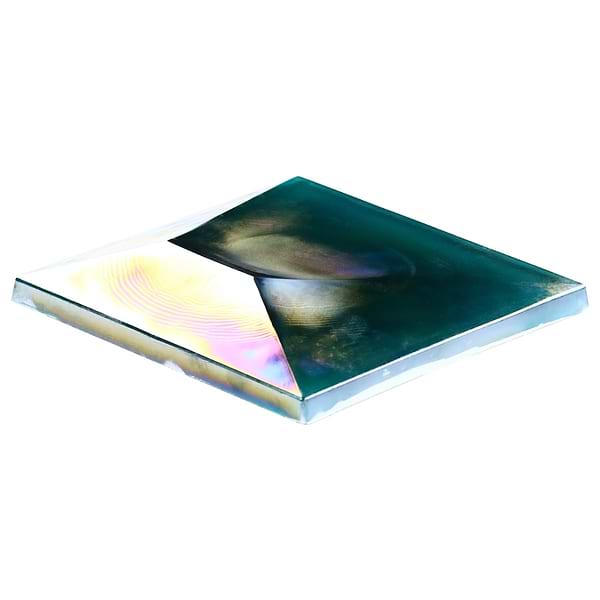 Opaline Teal Green Iridescent 6x6 3D Glossy Glass Tile
