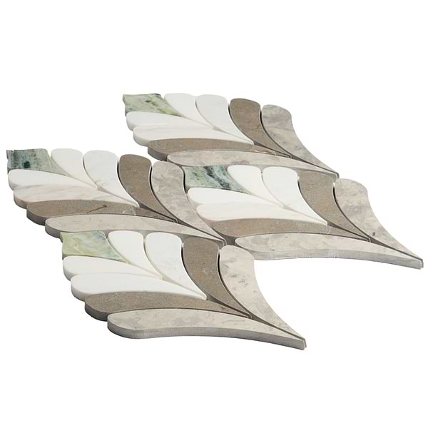 Konwalia Grigio Gray Floral Marble Mosaic Tile